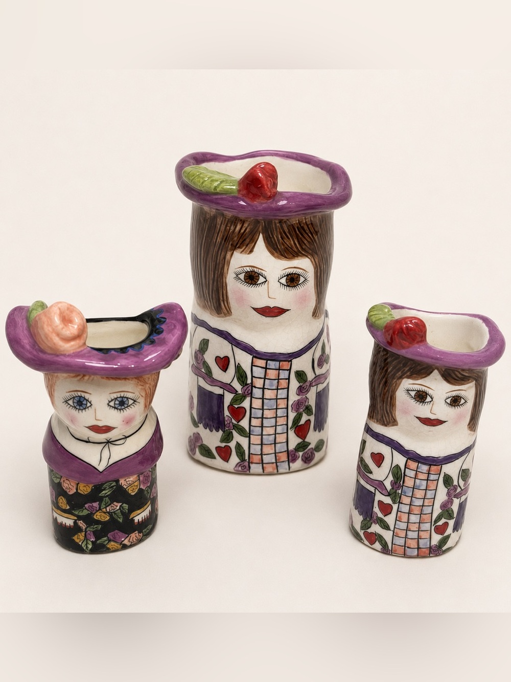 Vintage Susan Paley Bella Casa by Ganz Lady Vases Victoria & Colleen – Set of 3